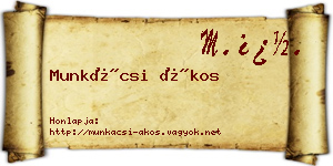 Munkácsi Ákos névjegykártya